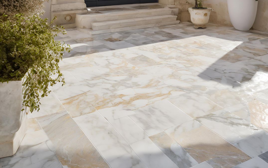 Marble flooring for a patio