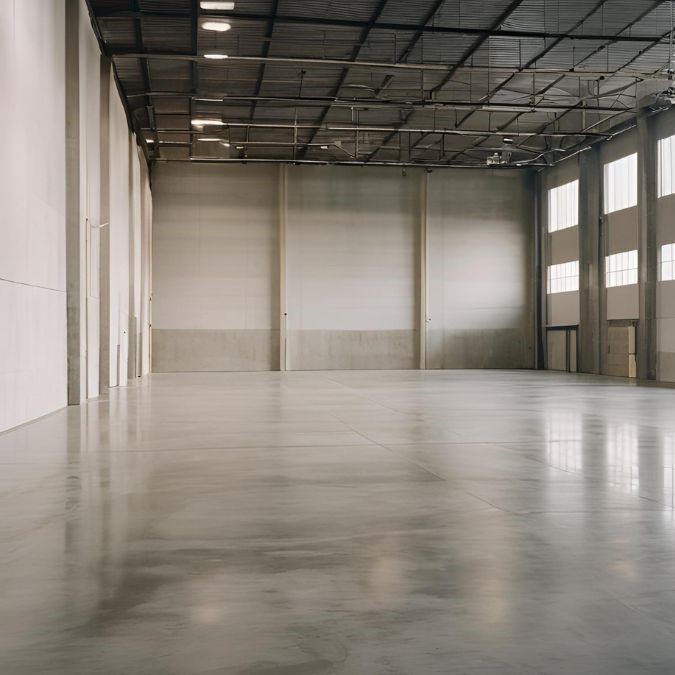 An old concrete floor in a warehouse