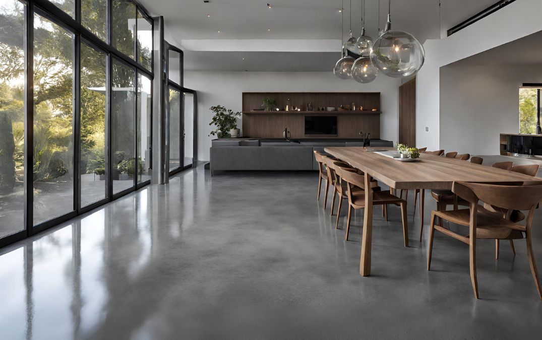 A long lasting polished concrete floor.