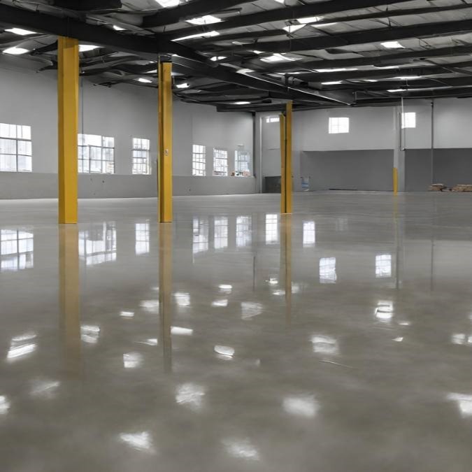 polished concrete floor for a British factory