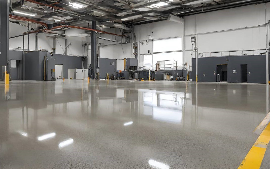 polished concrete flooring for a warehouse