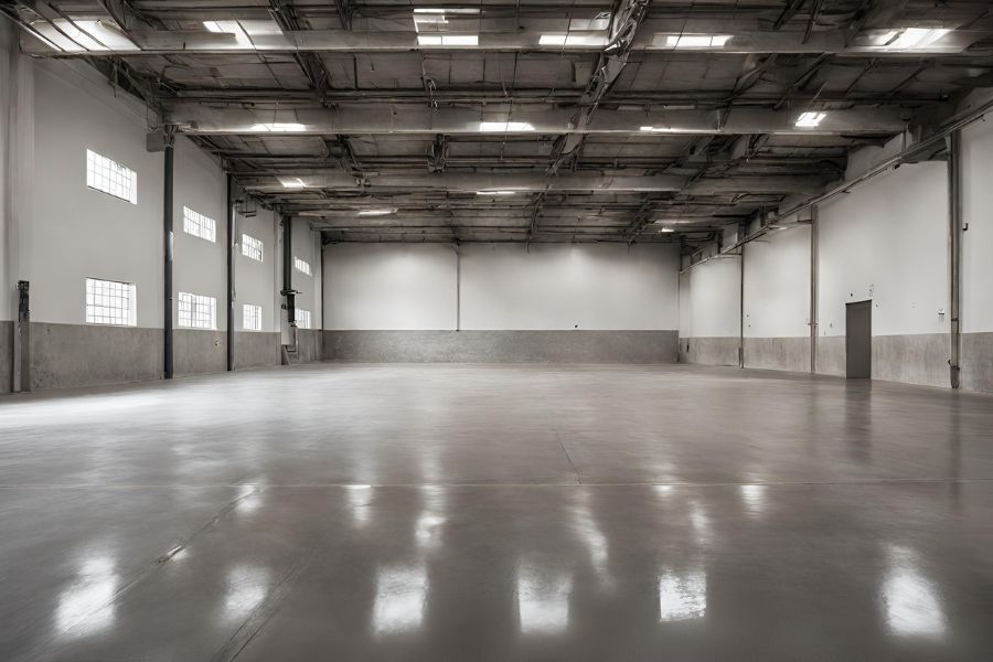 A makeup store with grey polished concrete floors in Swindon