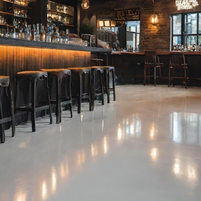 lightwash polished concrete floor for a pub in the UK