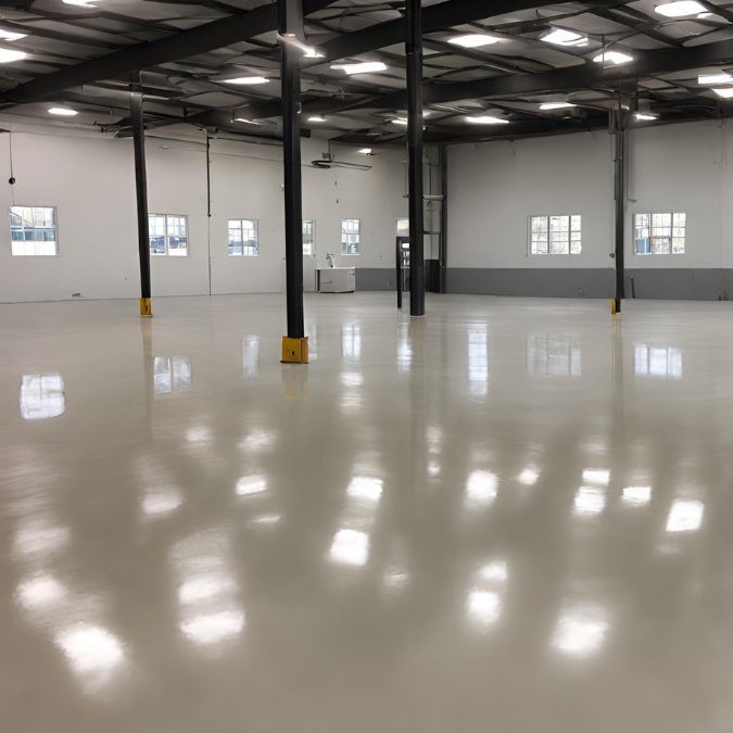 An affordable polished concrete floor for a warehouse.