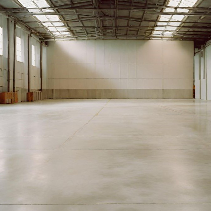 An old polished concrete floor in a warehouse